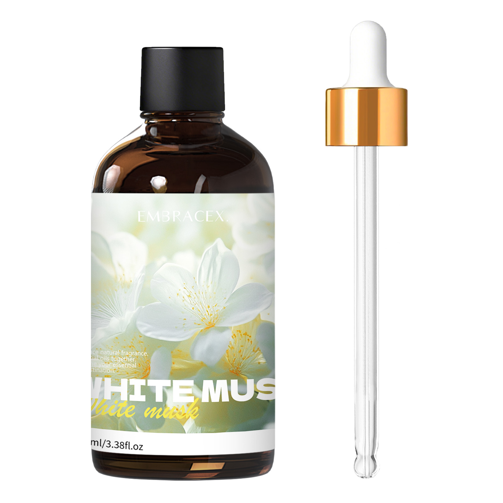 Musk White Oil - น้ำมันหอมระเหยจากพืชธรรมชาติไวท์มัสค์ 100 มล. สำหรับเครื่องกระจายกลิ่น, อุปกรณ์ในรถยนต์, โครงการ