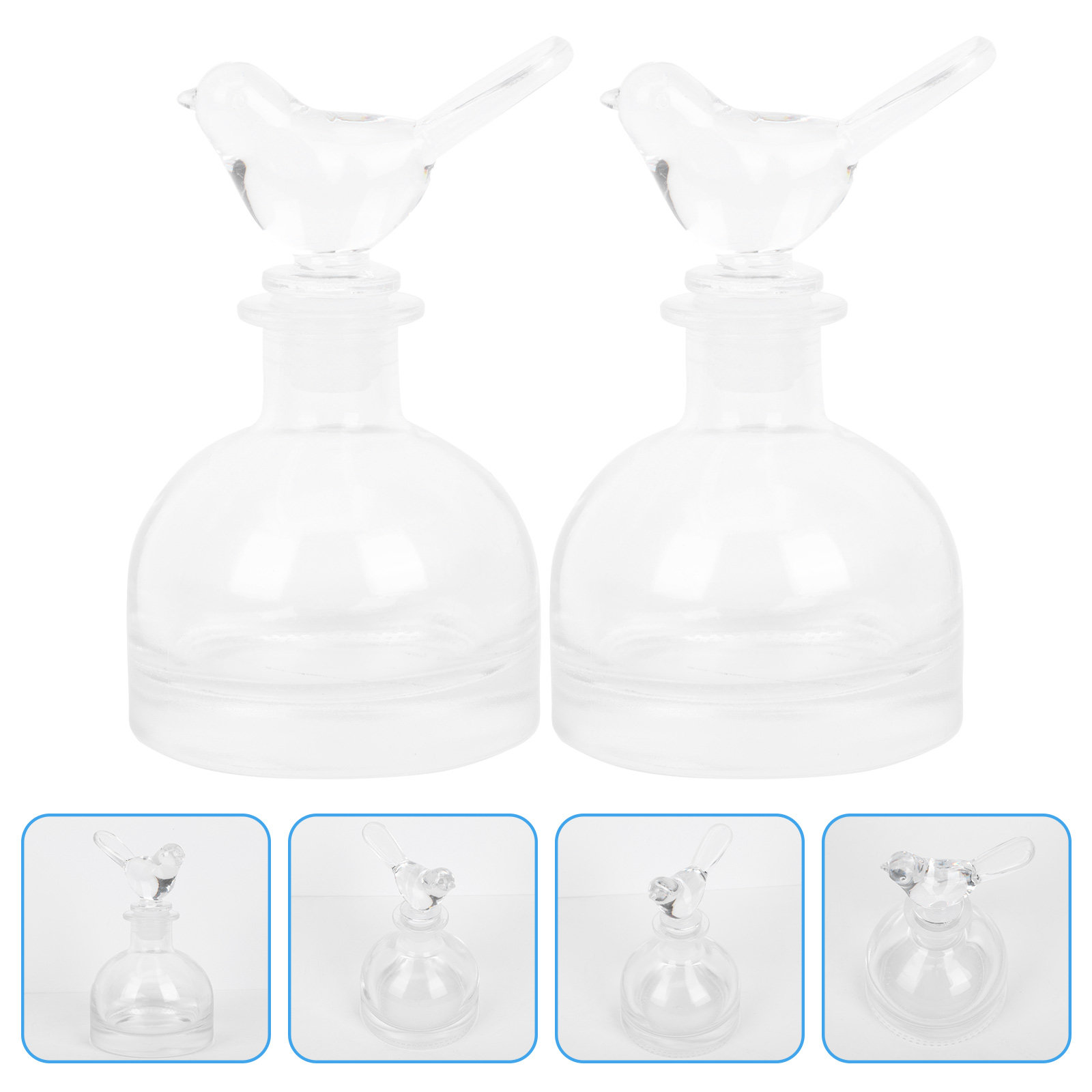 Fragrance Perfume Car - 2 ชิ้นขวดน้ำหอมแก้วพรีเมี่ยมใสทนทานสำหรับรถบ้านตกแต่งกลิ่นหอมขวดน้ำมันหอมระเหย