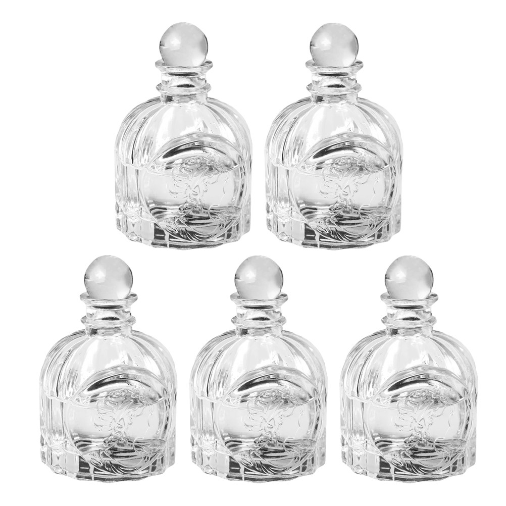 Fragrance Perfume Car - 5 ชุดขวดน้ำหอมโปร่งใสสไตล์ฝรั่งเศสขวดน้ำหอมสำหรับบ้านรถอโรมาเธอราพีภาชนะแก้ว
