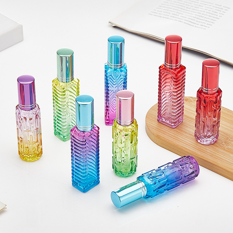 Perfume Fragrance Booster - 1 ชิ้น 10 มล. ขวดน้ำหอมแก้วสี่เหลี่ยมสีสันสดใสขนาดเล็กบรรจุภัณฑ์เครื่องสำอางขวดสเปรย์ขวดแก้วรีฟิลได้