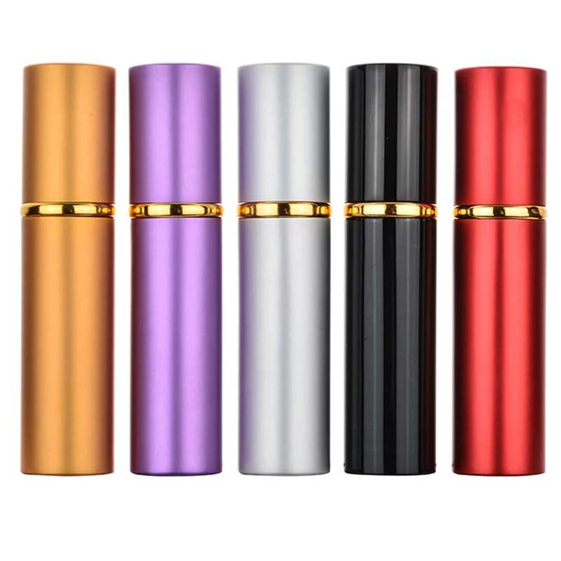 Perfume Fragrance Booster - 5 ชิ้น 10 มิลลิลิตรคุณภาพสูงเติมมินิน้ําหอม Atomizer สเปรย์ขวดแก้วเปล่าขวดน้ําหอมอลูมิเนียมสเปรย์